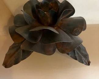 Jan Barboglio forged iron candleholders, pair