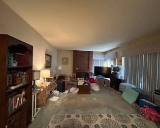 The family room before and after Heritage staging. 