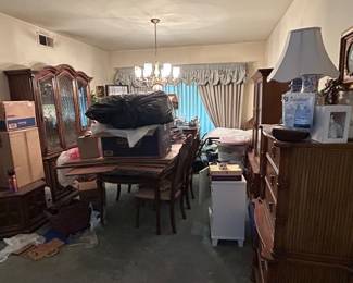 The dining room before and after Heritage staging. 