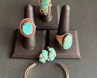 Turquoise and sterling silver.