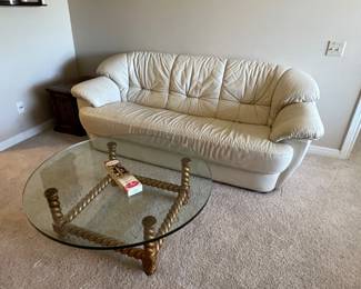 Nice white leather loveseat… $300