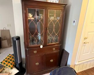 Nice Duncan five leaded stained glass we think  cabinet door… $150