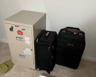 Two door metal tile cabinet $20