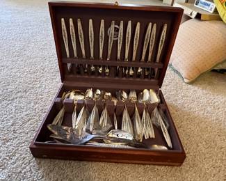 Nice large deep silver plate service set… $80 OBO