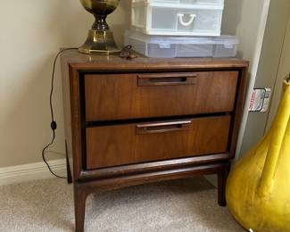 Matching pair of mid-century modern unbranded side tables with two drawers each… So as a pair only $300