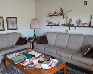 Couches, table clothes, table runners