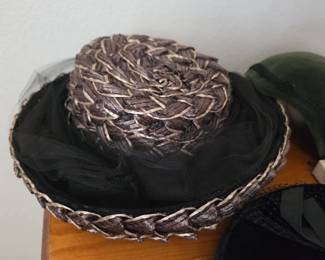 Woven Brim Net Veil Hat