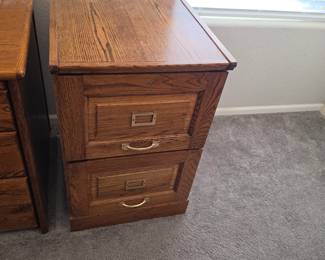 Mid 20th Century Oak Two Drawer Filing