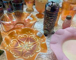 Carnival Glass Bowl and Glasswares
