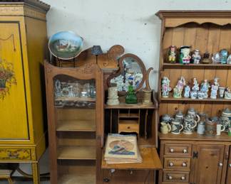 Victorian Glass Cabinet Drop Writing Desk