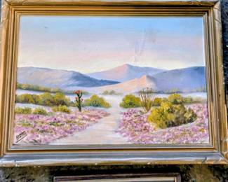 Plein Air Oil on Canvas Painting Signed Newton