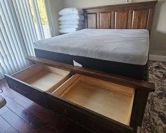 Cal King from angle, drawers open