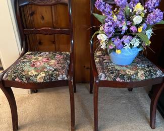Pair vintage side chairs 