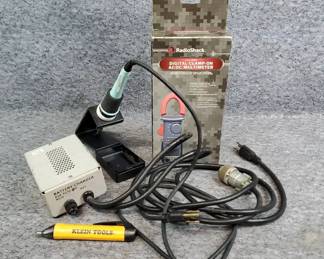 DW193 Weller Soldering Iron, Digital Multimeter, Battery Charger, Voltage Tester