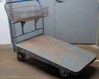 Big Blue Steel Cart with basket!