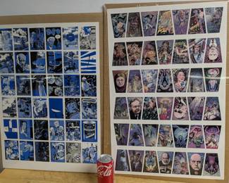 2 sheets uncut trading cards