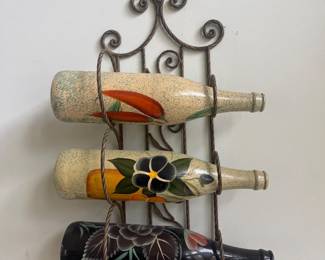 5  Wine Bottles Painted