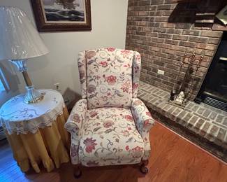 Two matching wing chairs