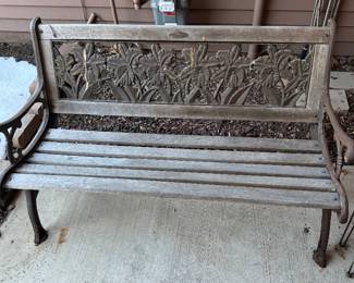 Wood Garden Bench featuring a Daffodil pattern $50