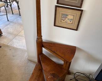 Ethan Allen Mahogany Spiral Library Stairs $50