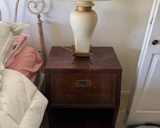 Henredon Scene One Campaign Pair of Night Stands $450