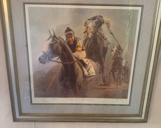 Limited Addition Lithograph (Holly Bull) - Mike Smith Up! Renowned Equine Artist Fred Stone $350
