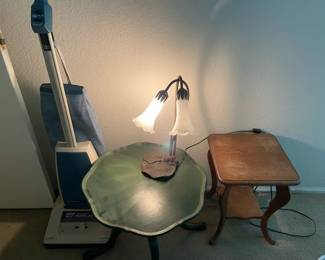 Vintage Small Table And Lamp