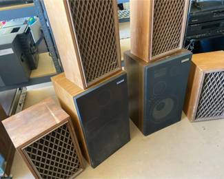 Four Vintage Realistic Nova Series Speakers And Two Pioneer Speakers
