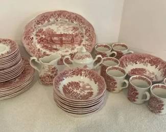  04 Eight Piece Romantic England Ironstone J  G Marking