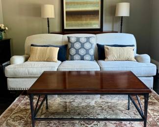 Solid Wood & Wrought Iron Coffee Table