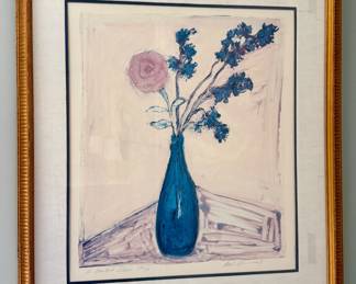 "The Blue Bottle" Lithograph, Signed Michele Kennedy