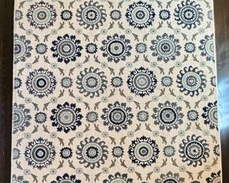Blue & White Flower Area Rug