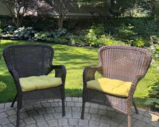(2) Pier 1 Wicker Armchairs