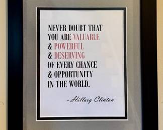 Hillary Clinton Framed Quote