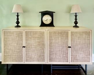 (2) Accent Cabinets with Rattan Doors
