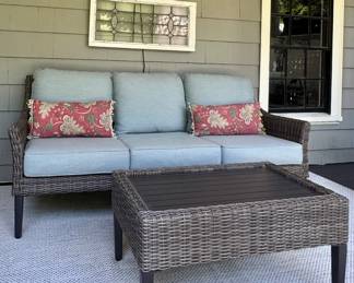 Yard Bird "Harriet" Wicker Sofa & Coffee Table