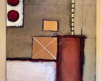 Signed Abstract Oil on Canvas