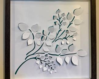 (2) 3-D Botanical Leaf Shadow Boxes