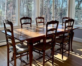 Dining Table with 6 Caned Chairs