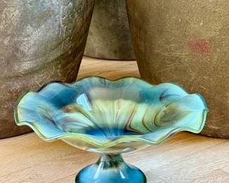 Vintage Artglass Footed Bowl