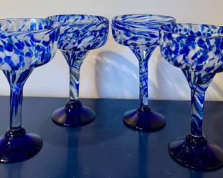 Art Glass Margarita Glasses