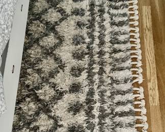 Gray & White Shag Area Rug