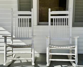 (4) Cracker Barrel Wood Rocking Chairs