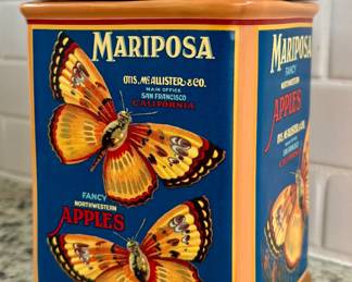 Oneida Vintage Label Ceramic Mariposa Butterfly Cannister