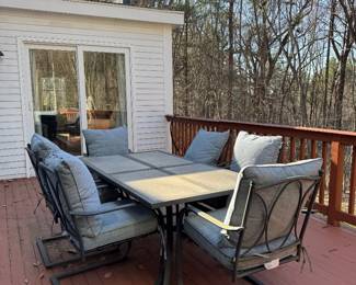 Patio Table with 6 Armchairs