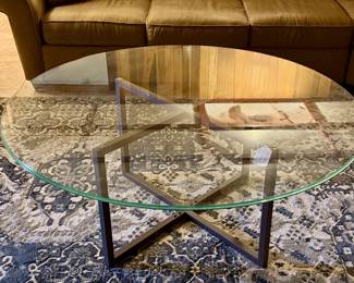Glass Top, Metal Base Cocktail Table