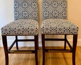 (4) Upholstered Bar Stools with Nailhead Trim