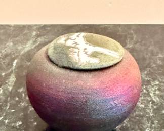 Tiny Raku Pot with Lid