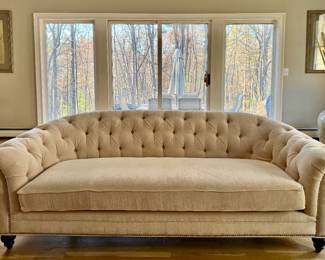 Jonathan Lewis Tufted Back Sofa with Nailhead Trim