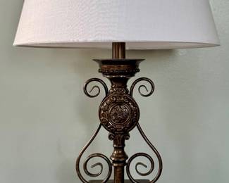 (2) Table Lamps with Iron Scrollwork